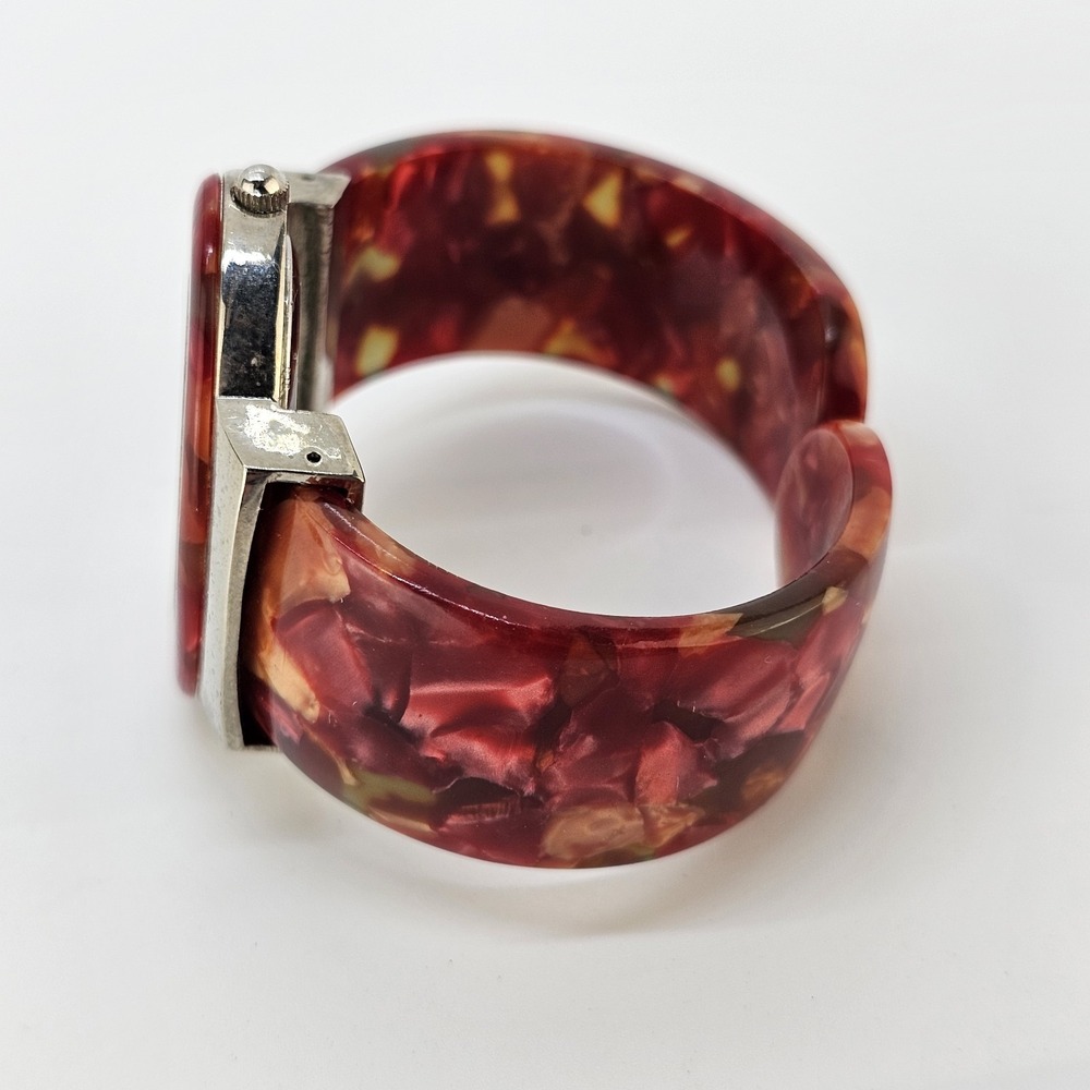 Women's Analog Cuff Watch 42MM White Dial Multicolor Cuff Bands 5" NEW Battery - Picture 5 of 10